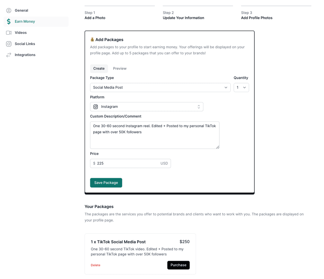 UGC Platform Packages Example